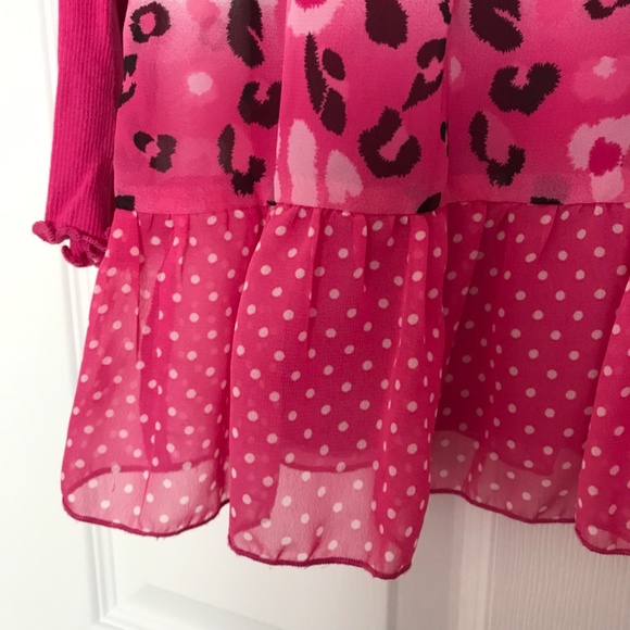 Vintage 725 Originals Girls M Size 10/12 Button Ruffle Hem Stripe Cheetah Print - Picture 5 of 11